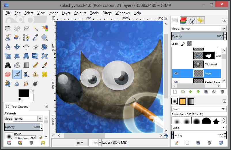 finestra del programma gimp